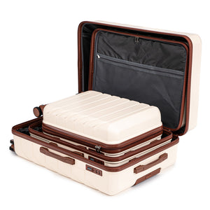 Set 3PCs 20'/24'/28' ABS Spinner Wheel Luggage - Beige