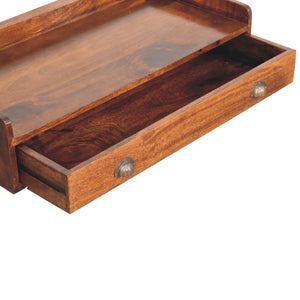 Solid Wood Belmont Wall-Mounted Console, 1 Drawer, 1 Shelf