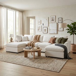 U-Style 130.3" 6-Seater Modular Sectional Sofa
