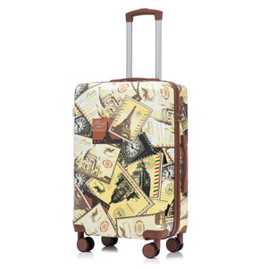 3-Piece PC Spinner Wheel Luggage Set with Printed Pattern