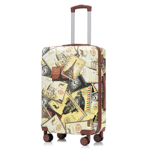 3-Piece Spinner Wheel Luggage Set with Waterproof Polycarbonate Shell - Black Vintage