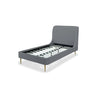 Mid-Century Modern Upholstered Bed With Curved Headboard