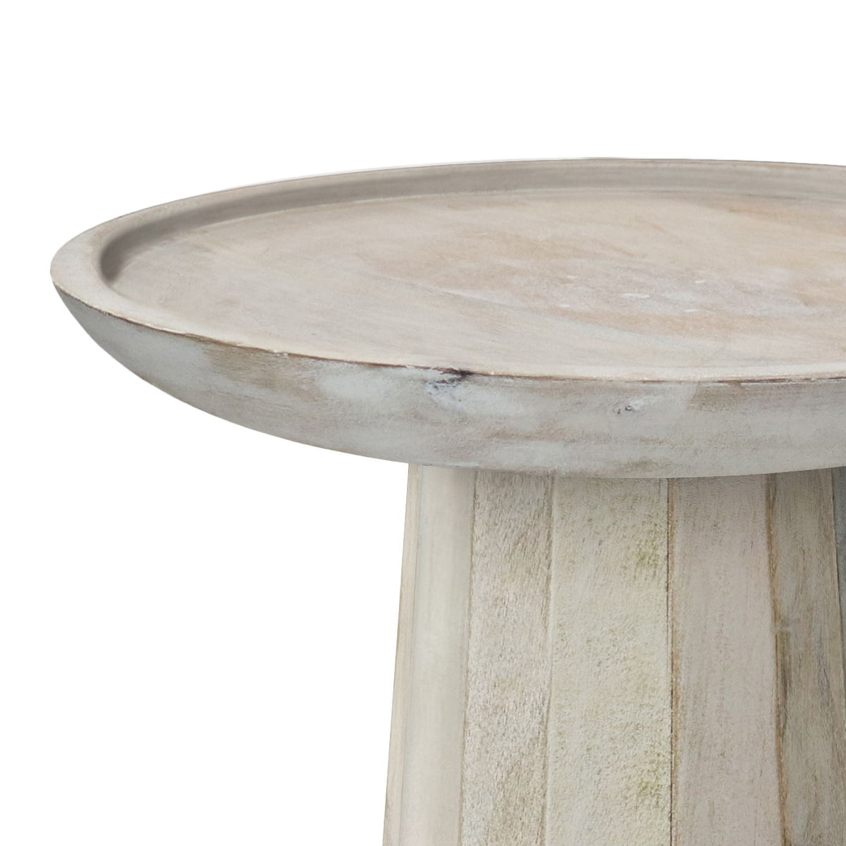 Handcrafted Wooden Accent Table with Sculptural Design - Choice of Color