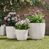 U_Style Lightweight Matte Textured MGO Outdoor Indoor Flower Pot Set of 3