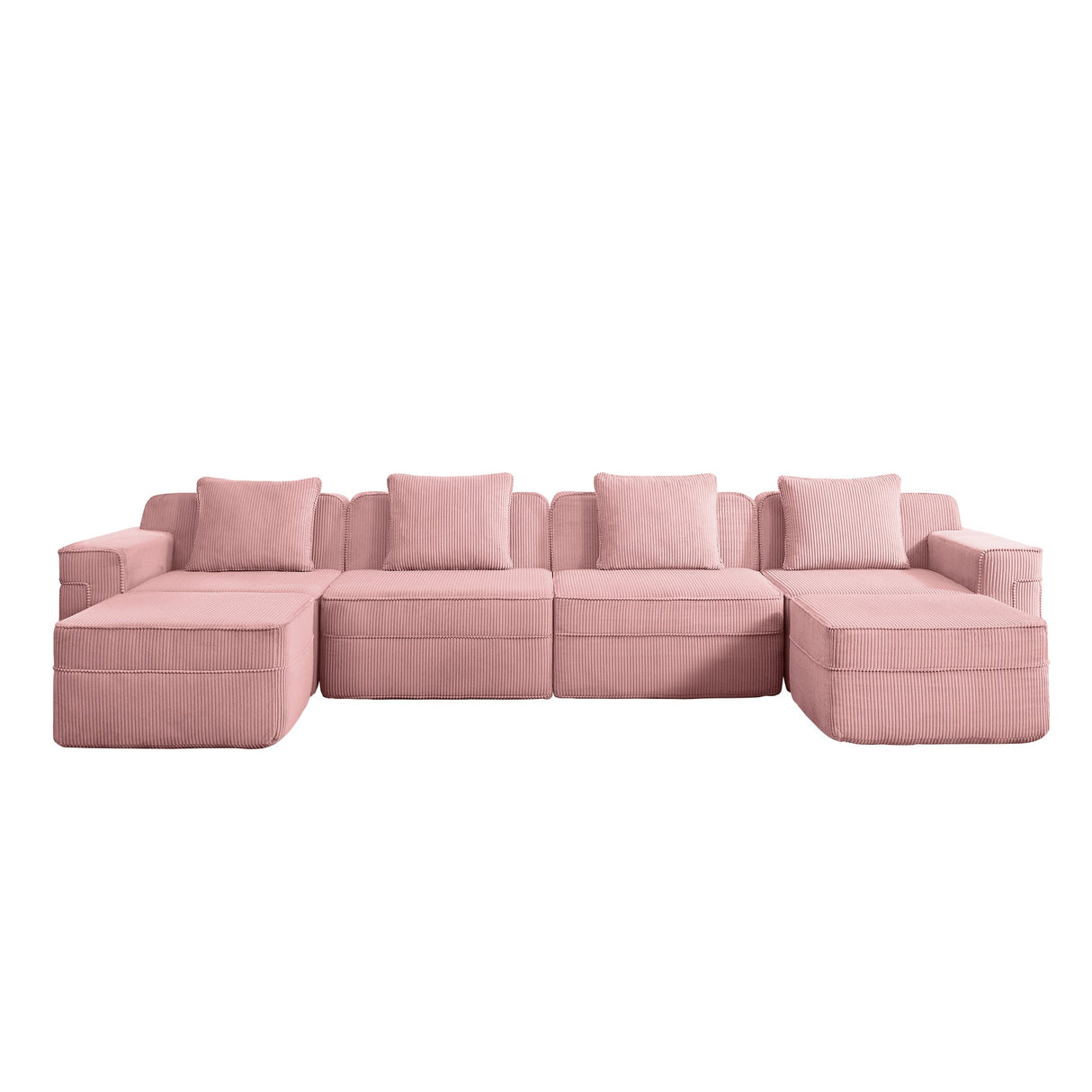 Modular 4 Seat U Shape Sectional Boneless Sofa