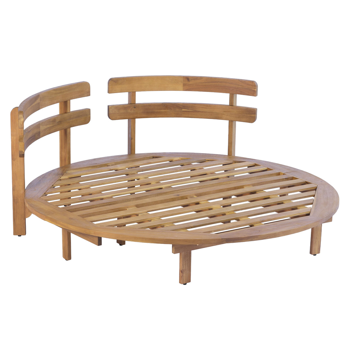 TOPMAX Outdoor Acacia Wood Round Daybed