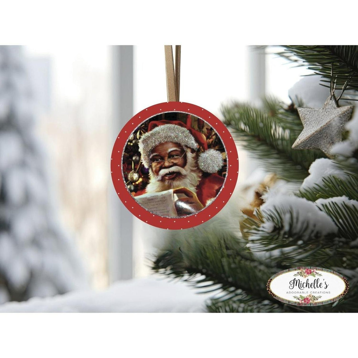 African American Santa Sign