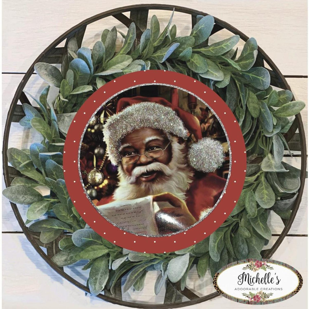 African American Santa Sign