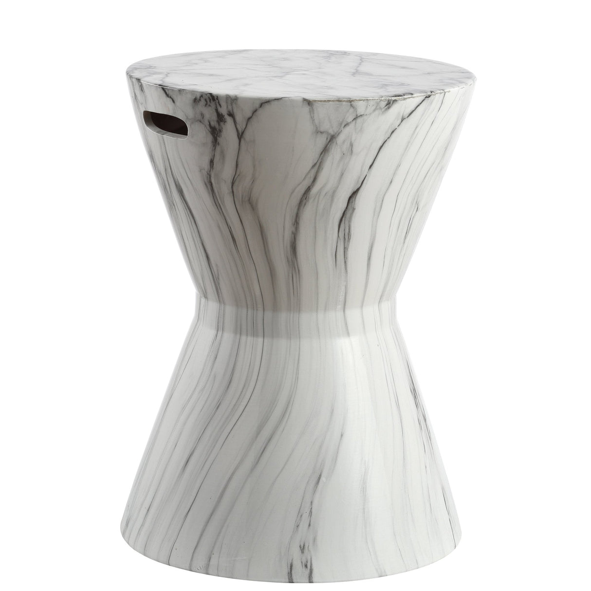 African white marble finish ceramic garden stool - Tuesday Morning - Outdoor Tables