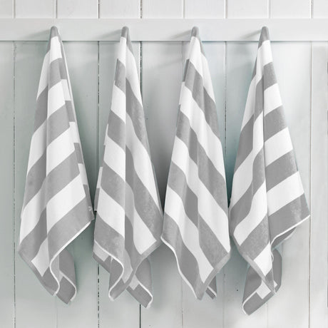 Cotton velour cabana stripe beach towel - novia collection