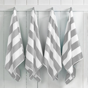 Cotton Velour Cabana Stripe Beach Towel - Novia Collection