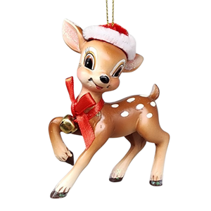 Deer With Christmas Hat Ornament -