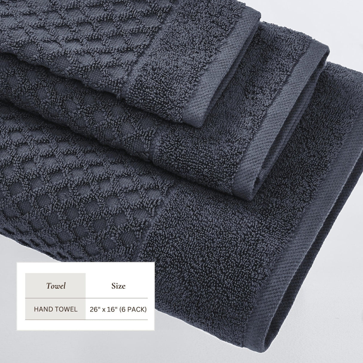 Cotton diamond waffle weave bath towel set - grayson collection