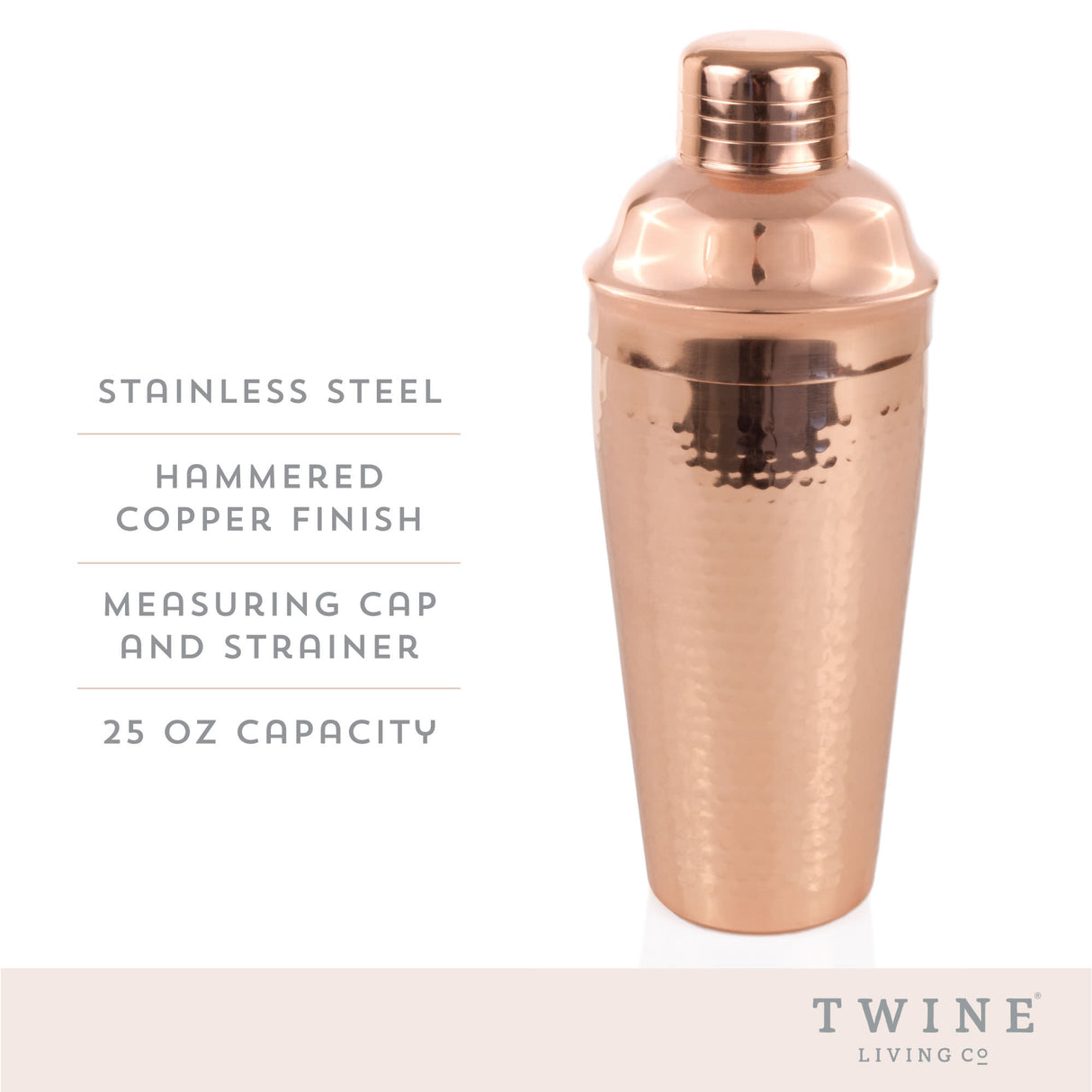 Hammered copper cocktail shaker by twine®