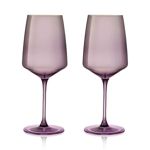 Reserve Nouveau Crystal Wine Glasses in Violet, Set of 2