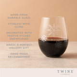 Scattered snowflakes stemless wine glass by twine®