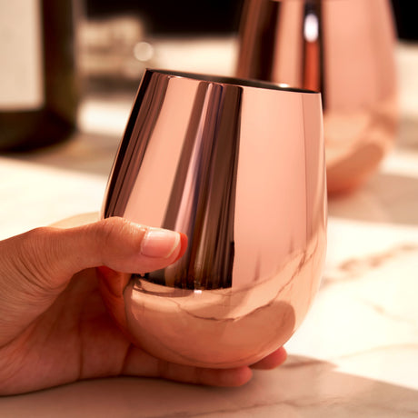 Copper stemless wine glasses by viski®