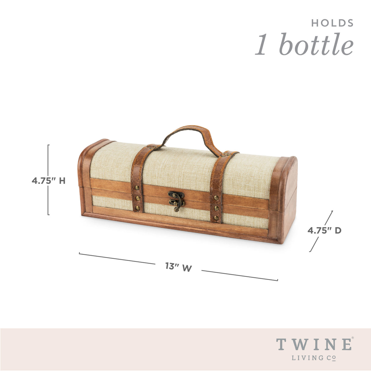 1-bottle vintage striped trunk wine box by twine®