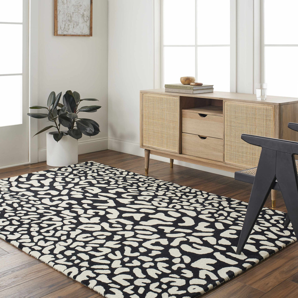 Akeem Leopard Print Area Rug - Clearance