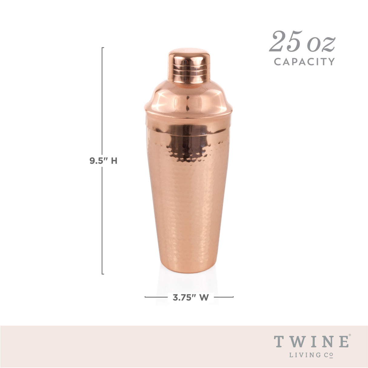 Hammered copper cocktail shaker by twine®