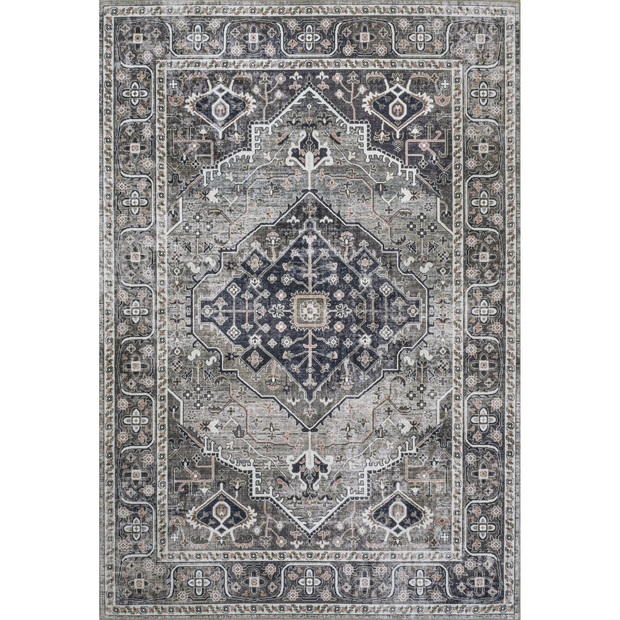 Alacati Ogee Medallion Machine - Washable Area Rug - Tuesday Morning - Area Rugs
