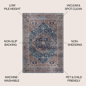 Alacati Ogee Medallion Machine - Washable Area Rug - Tuesday Morning - Area Rugs
