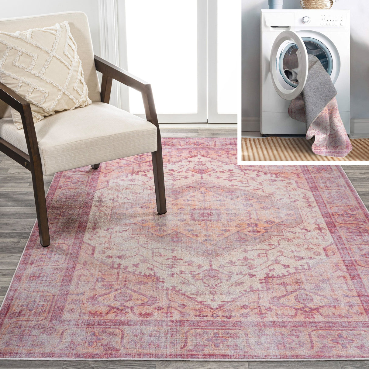 Alacati Ogee Medallion Machine - Washable Area Rug - Tuesday Morning - Area Rugs