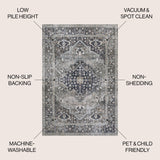 Alacati Ogee Medallion Machine - Washable Area Rug - Tuesday Morning - Area Rugs