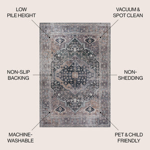 Alacati Ogee Medallion Machine - Washable Area Rug - Tuesday Morning - Area Rugs