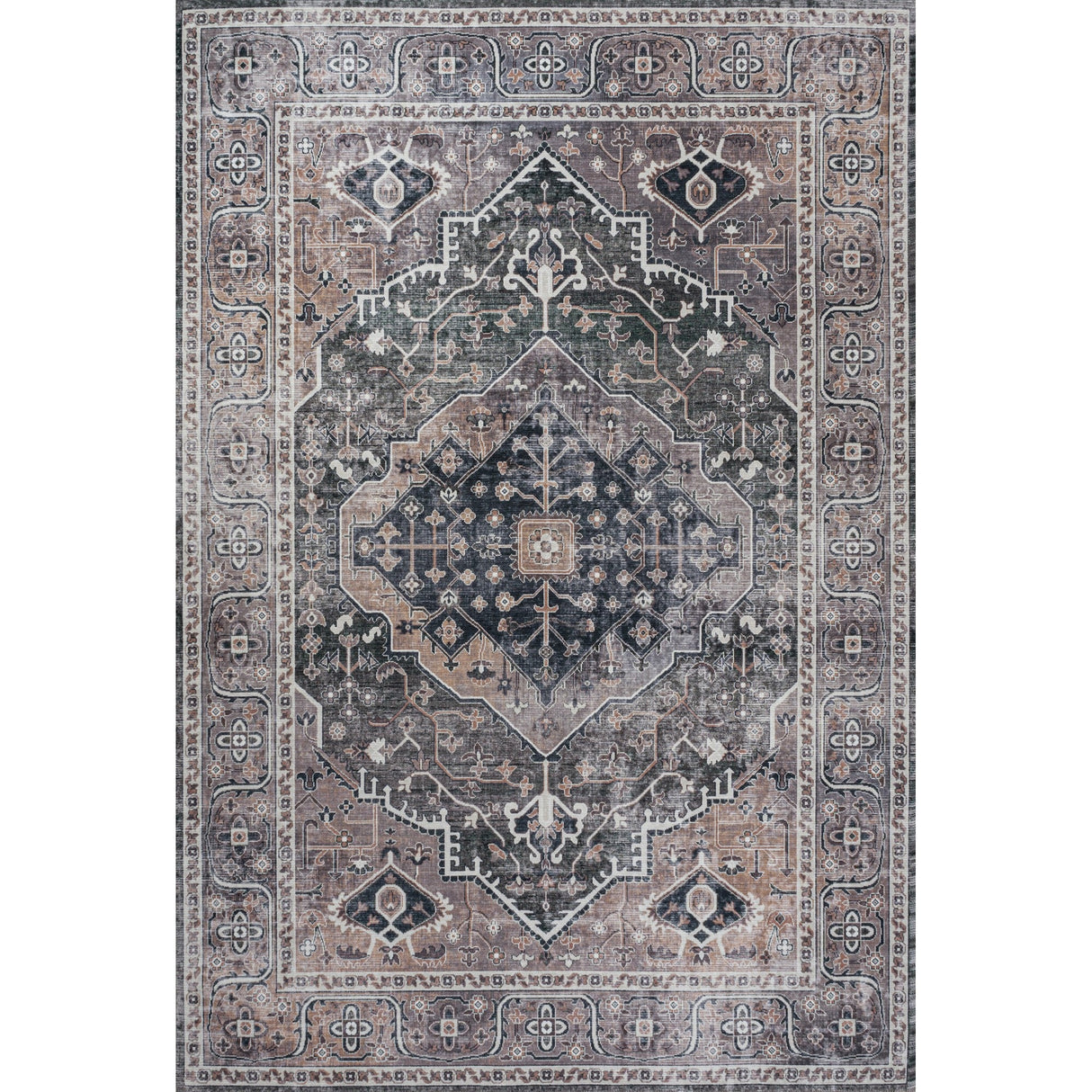 Alacati Ogee Medallion Machine - Washable Area Rug - Tuesday Morning - Area Rugs