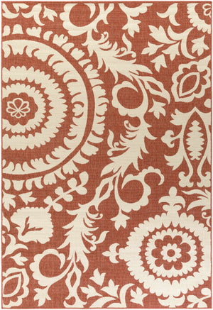 Alburnett Burnt Orange Floral Rug - Clearance
