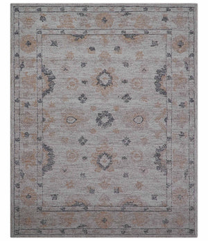 Alexa Custom Made Traditional Oushak Beige Hand Tufted wool rug