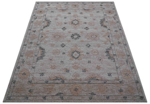 Alexa Custom Made Traditional Oushak Beige Hand Tufted wool rug