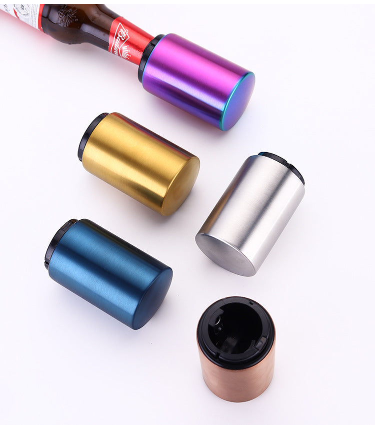 2-Pack BARSUPPLY Push Down Automatic Magnetic Beer Bottle Opener + BONUS Cap Gun