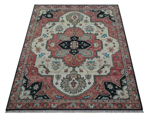 Allure Custom Made Turkish Design Beige Hand Knotted Wool Rug