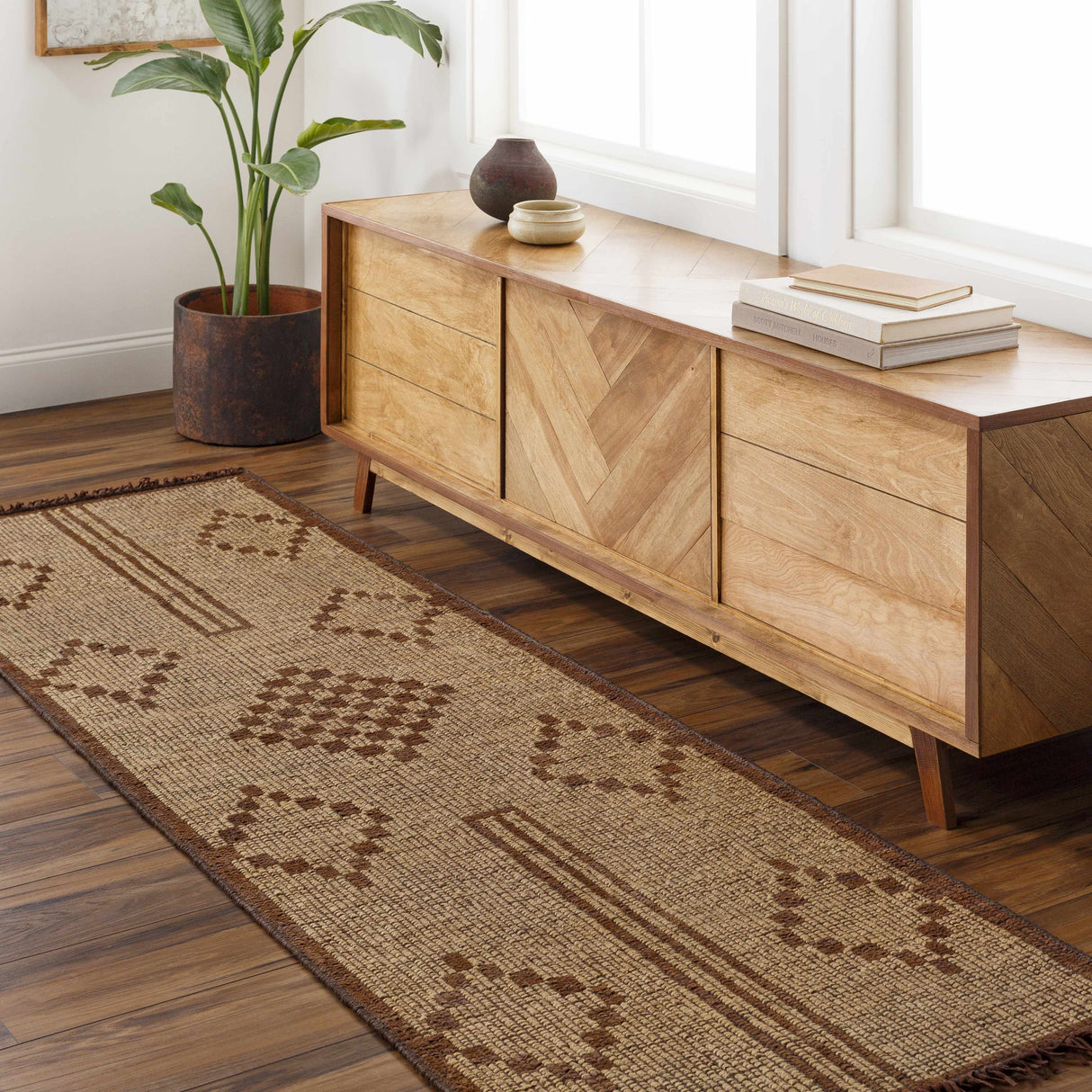 Almis Jute & Leather Rug - Clearance