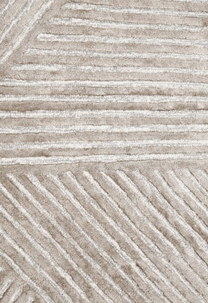 Amber Modern Geometrical Beige Hand Tufted Wool Rug
