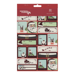 Foil Peel and Stick Gift tags - Juvenile Reds
