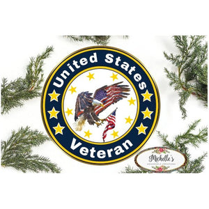 American Eagle Veteran Round Sign