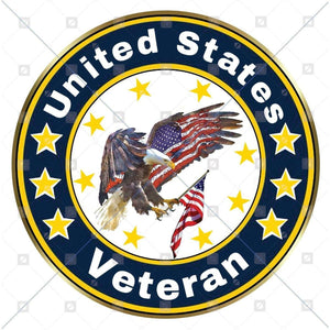American Eagle Veteran Round Sign