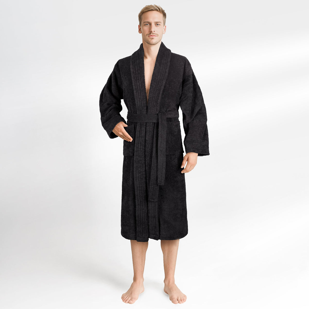 American Soft Linen Luxury Men’s 100% Cotton Turkish Bathrobe – Quick Dry, Soft, Absorbent & Lightweight