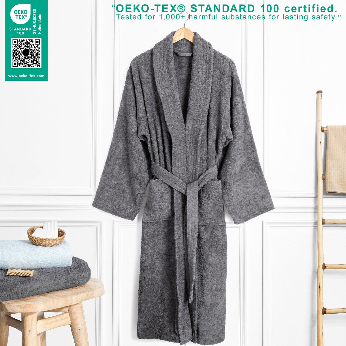 American Soft Linen Luxury Men’s Robe – 100% Cotton, Quick Dry, Turkish Bathrobe for Wholesale