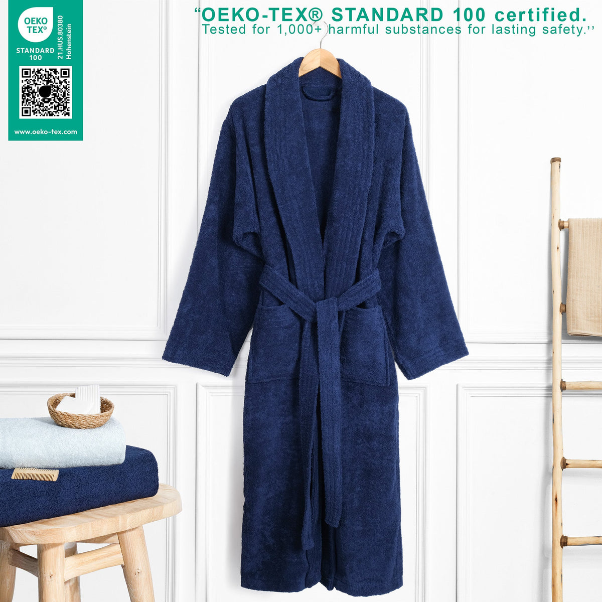 American Soft Linen Luxury Men’s Robe – 100% Cotton, Quick Dry, Turkish Bathrobe for Wholesale