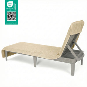 American Soft Linen 2 Pack Chaise Lounge Covers with Pocket, 86" x 32" Oversized Beach and Pool Lounge Chair Towels