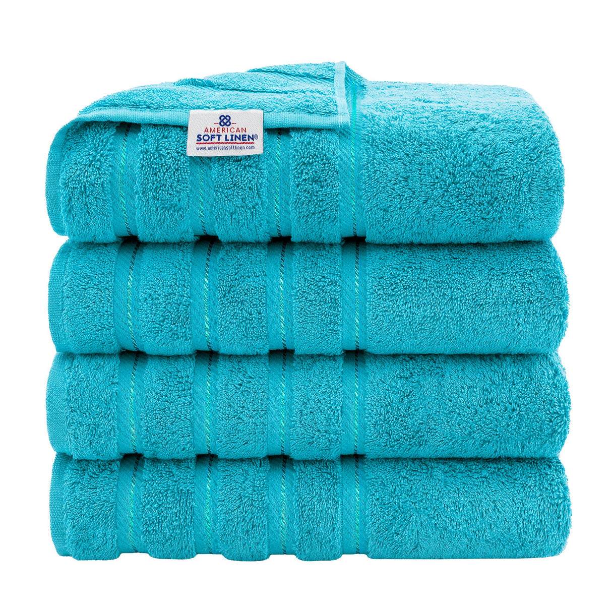 American Soft Linen 100% Cotton Turkish Towels for Bathroom, 4 Pack Bath Towel Set,  Super Soft, Extra Large Bath Towels