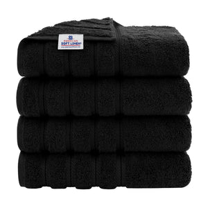 American Soft Linen 100% Cotton Turkish Towels for Bathroom, 4 Pack Bath Towel Set,  Super Soft, Extra Large Bath Towels