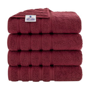 American Soft Linen 100% Cotton Turkish Towels for Bathroom, 4 Pack Bath Towel Set,  Super Soft, Extra Large Bath Towels