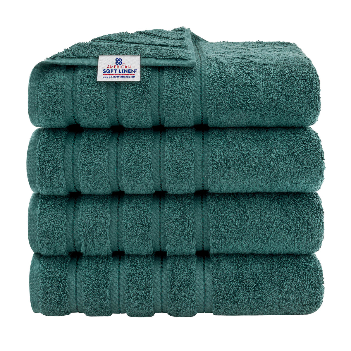 American Soft Linen 100% Cotton Turkish Towels for Bathroom, 4 Pack Bath Towel Set,  Super Soft, Extra Large Bath Towels
