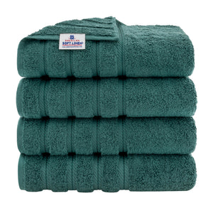 American Soft Linen 100% Cotton Turkish Towels for Bathroom, 4 Pack Bath Towel Set,  Super Soft, Extra Large Bath Towels