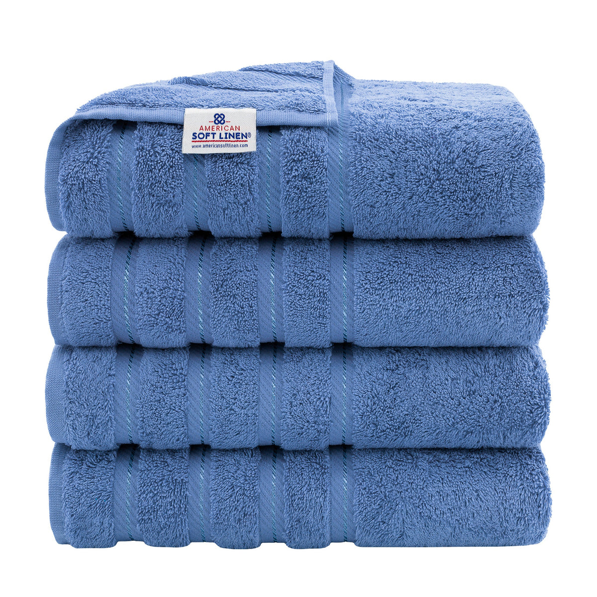 American Soft Linen 100% Cotton Turkish Towels for Bathroom, 4 Pack Bath Towel Set,  Super Soft, Extra Large Bath Towels